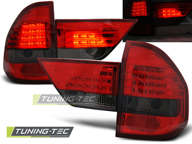 Feux arrière à LED rouge fumé compatibles BMW X3 E83 01.04-06