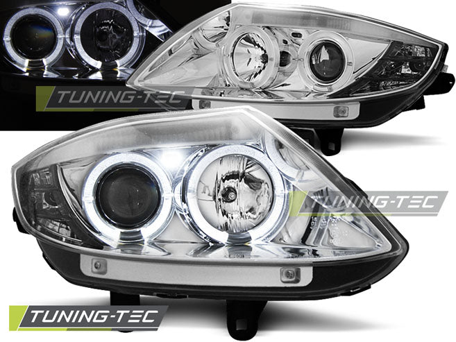 Phares Angel Eyes chromés compatibles BMW Z4 E85 E86 02-08