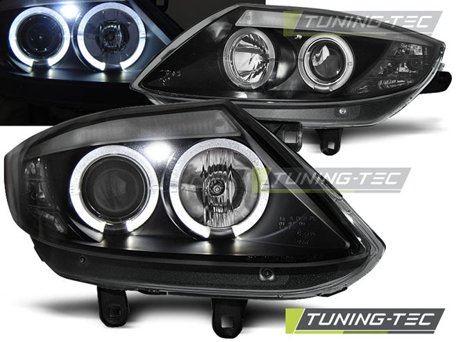 Phares Angel Eyes noirs compatibles BMW Z4 E85 E86 02-08