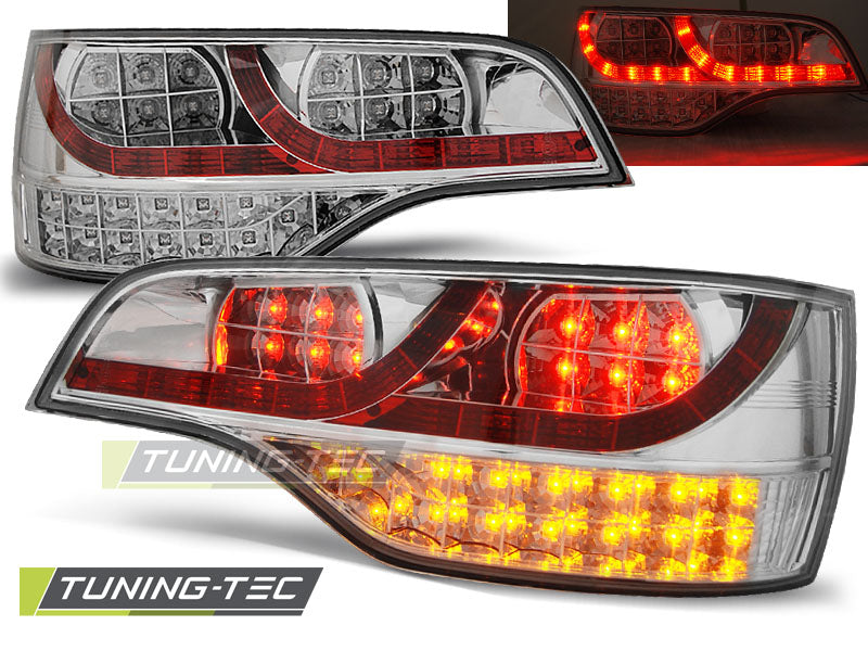 Feux arrière à LED chromés compatibles avec Audi Q7 06-09