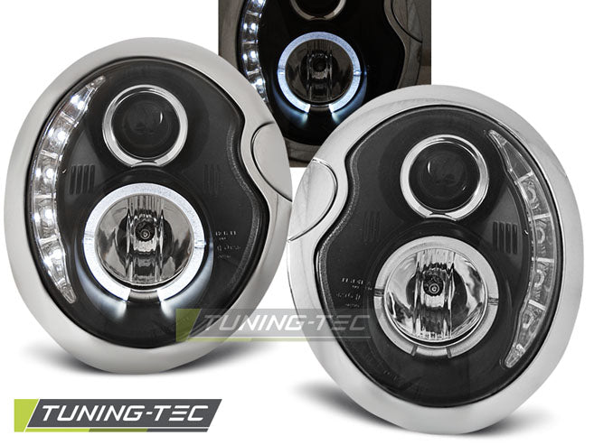 Phares de jour noirs compatibles BMW MINI (COOPER) 05.01-10.06