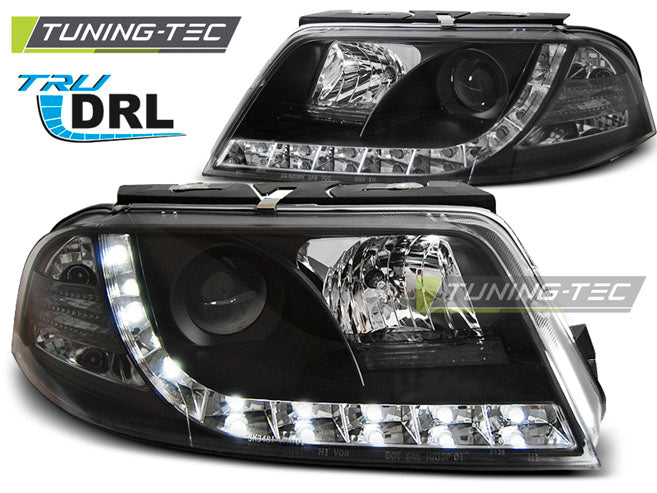 Phares avec feux de jour noirs compatibles VW Passat 3BG 09.00-03.05
