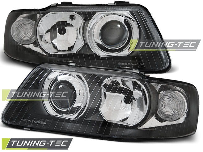 Phares noirs compatibles avec Audi A3 09.00-05.03