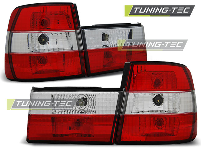 Feux arrière rouge et blanc compatibles avec BMW E34 berline (02.88-12.95)