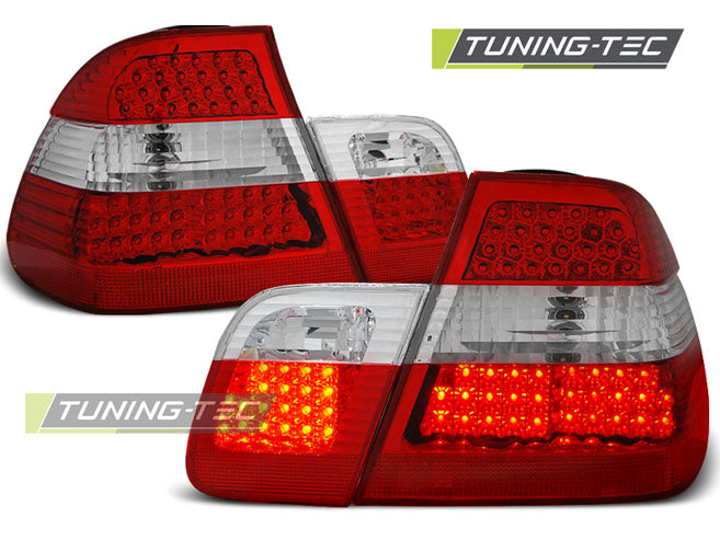 Feux arrière à LED rouge et blanc compatibles avec BMW E46 berline (09.01-03.05)