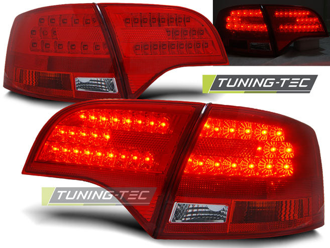 Feux arrière à LED rouge et blanc compatibles avec Audi A4 B7 (11.04-03.08) Avant