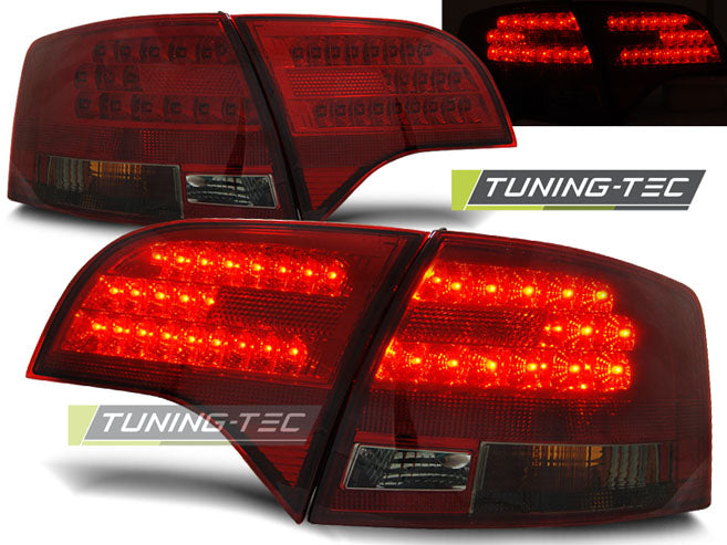 Feux arrière à LED rouge fumé compatibles avec Audi A4 B7 (11.04-03.08) Avant