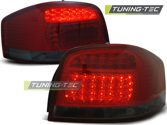 Feux arrière à LED rouge fumé compatibles avec Audi A3 05.03-08