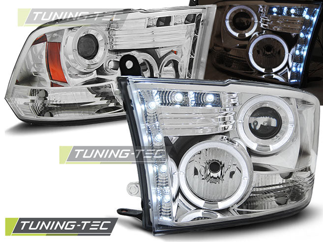 Feux arrière chromés Angel Eyes pour Dodge Ram 09-18