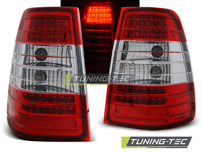 Feux arrière à LED rouges et blancs compatibles avec Mercedes W124 E-KLASSA KOMBI 09.85-95