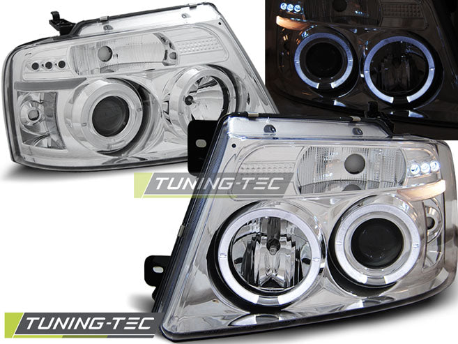 FEUX ANGEL EYES CHROMÉS POUR FORD F150 MK11 04-08