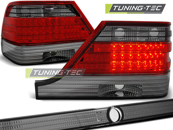 Feux arrière à LED rouge fumé compatibles avec Mercedes W140 95-10.98
