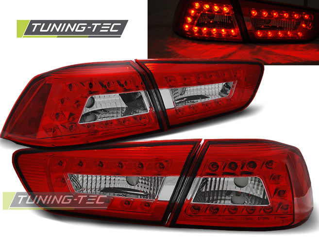 MITSUBISHI LANCER 8 BERLINE 08-11 ROUGE BLANC LED