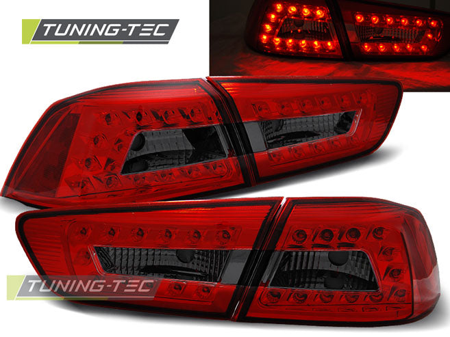 Feux arrière rouges fumés à LED pour Mitsubishi Lancer 8 Berline (2008-2011)