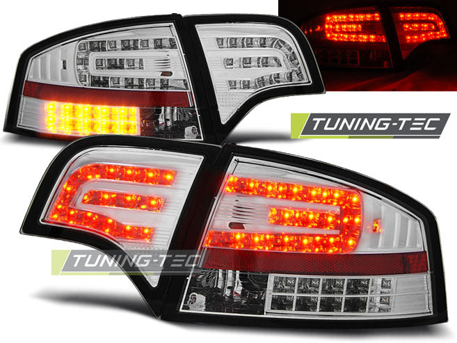 Feux arrière à LED chromés compatibles avec Audi A4 B7 11.04-03.08 Berline