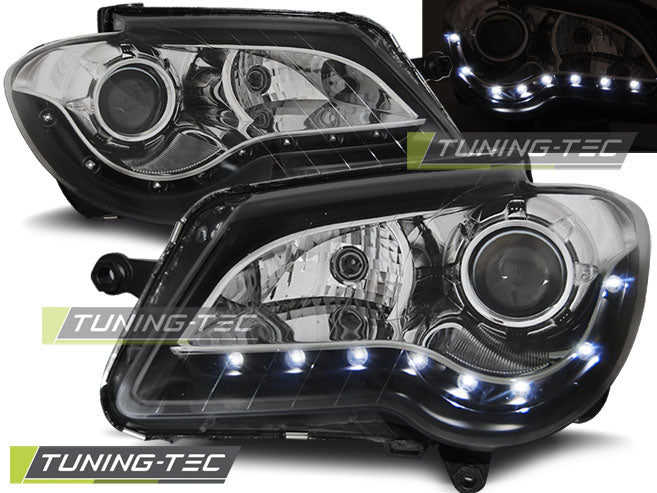 Phares de jour noirs compatibles avec VW Touran 06-10