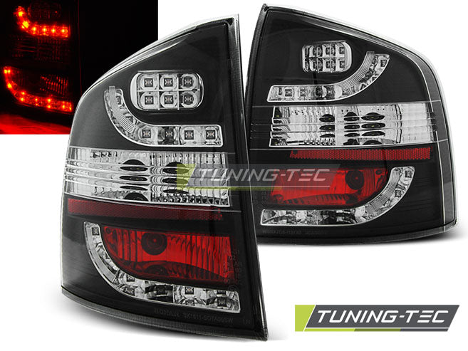 Feux arrière à LED noirs compatibles avec SKODA OCTAVIA II KOMBI 04-12