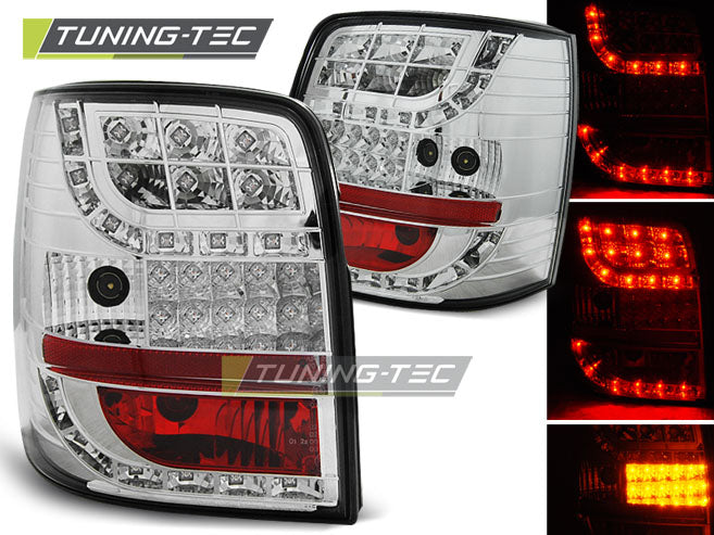 Feux arrière à LED chromés avec clignotants, compatibles avec VW Passat B5 (modèles 96-00)