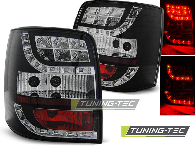 Feux arrière à LED noirs compatibles avec VW Passat 3BG 00-04