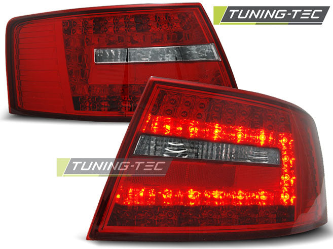 Feux arrière à LED rouges et blancs compatibles avec Audi A6 C6 Berline 04.04-08