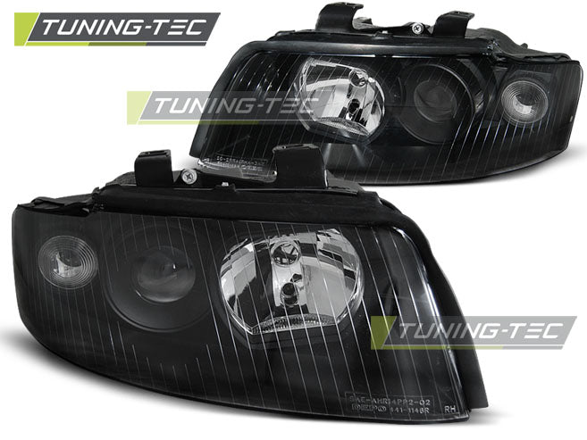 Phares noirs compatibles avec Audi A4 B6 10.00-10.04