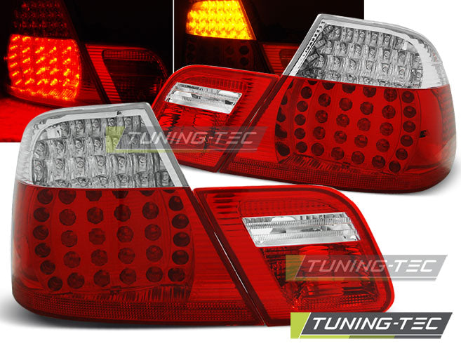 Feux arrière à LED rouges et blancs compatibles avec BMW E46 Coupé 99-03
