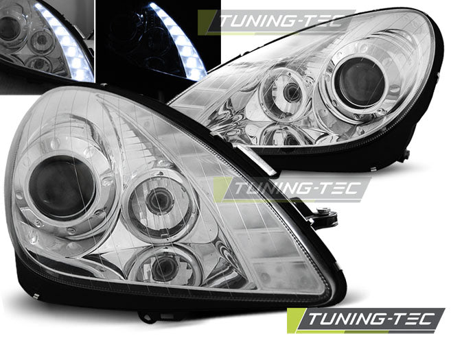 Phares chromés compatibles avec Mercedes R171 SLK 04-11
