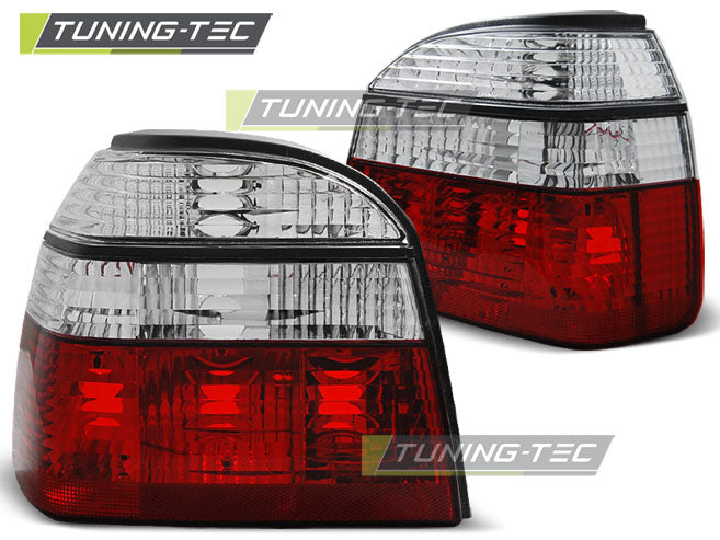 Feux arrière rouge et blanc compatibles avec VW Golf 3 (09.91-08.97)