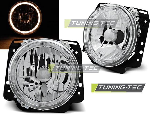 Phares Angel Eyes chromés compatibles VW Golf II 83-91