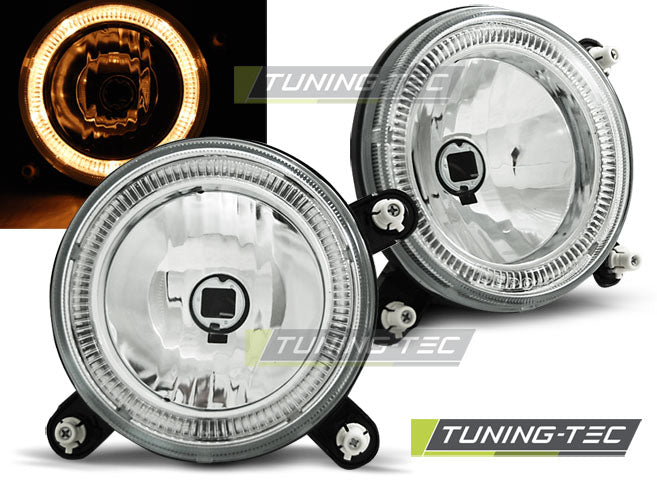 Phares Angel Eyes chromés compatibles VW Golf 1 / Golf 2