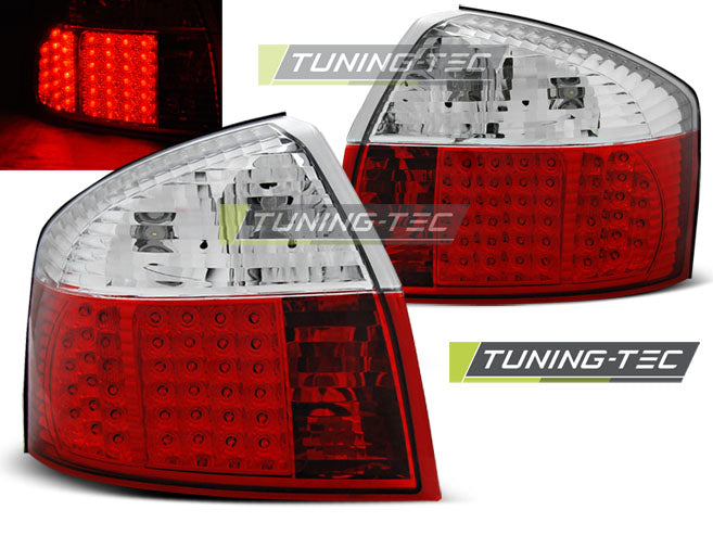 Feux arrière à LED rouge et blanc compatibles avec Audi A4 10.00-10.04