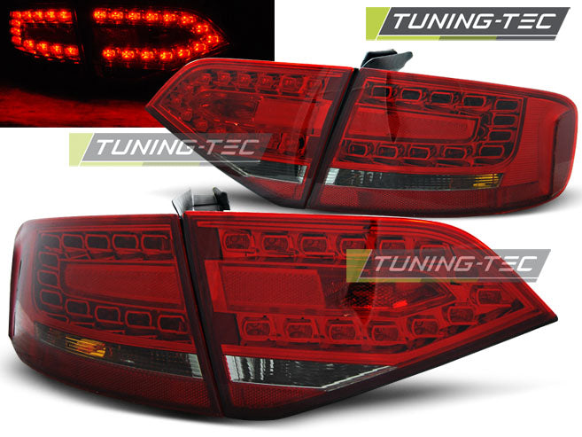 Feux arrière à LED rouge fumé compatibles avec Audi A4 B8 berline 08-11