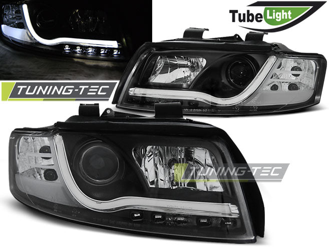 Tube lumineux de phare noir compatible avec Audi A4 10.00-10.04