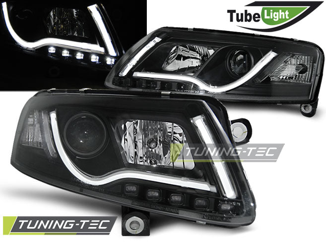Tube lumineux de phare noir compatible avec Audi A6 C6 04-08
