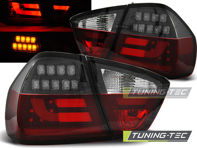 Feux arrière à LED rouges, blancs et noirs compatibles avec BMW E90 03.05-08.08
