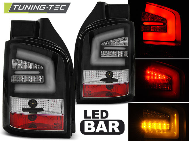 Feux arrière à LED noirs compatibles VW T5 04.03-09