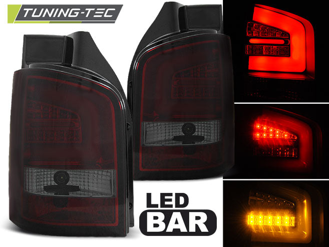 Feux arrière à LED à fumée rouge compatibles avec VW T5 04.03-09