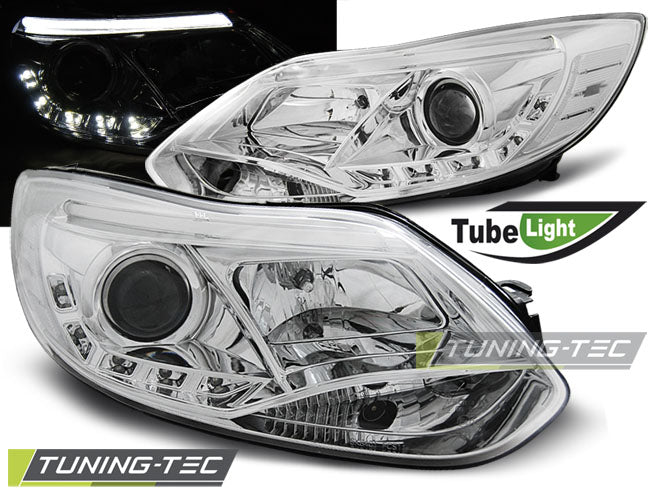 Feux tubulaires chromés pour Ford Focus MK3 (2011-2014)