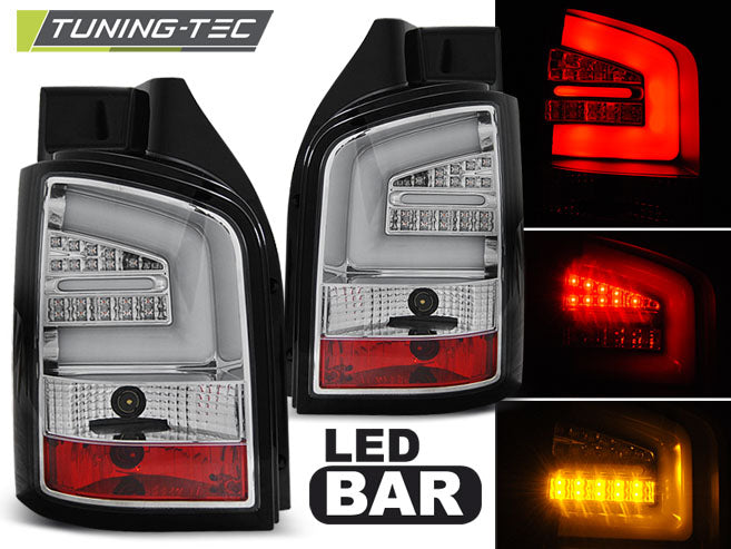 Feux arrière à LED chromés compatibles VW T5 04.10-15
