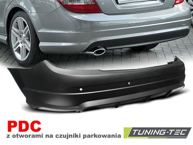 Pare-chocs arrière sport avec PDC compatible avec Mercedes W204 berline 07-10