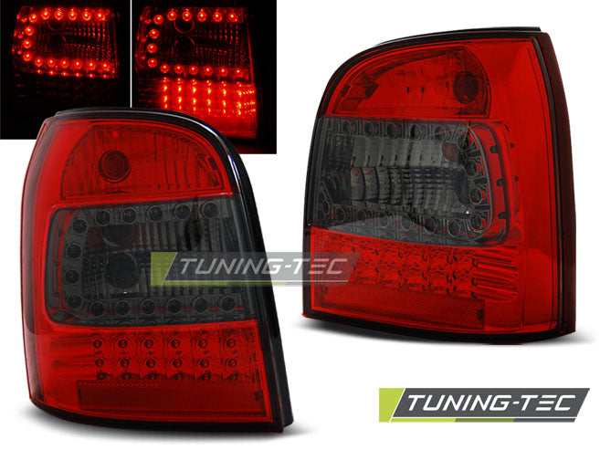 Feux arrière à LED rouge fumé compatibles avec Audi A4 Avant (1994-2001)