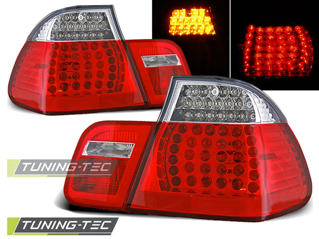 Feux arrière à LED rouges et blancs compatibles avec BMW E46 berline 01-05