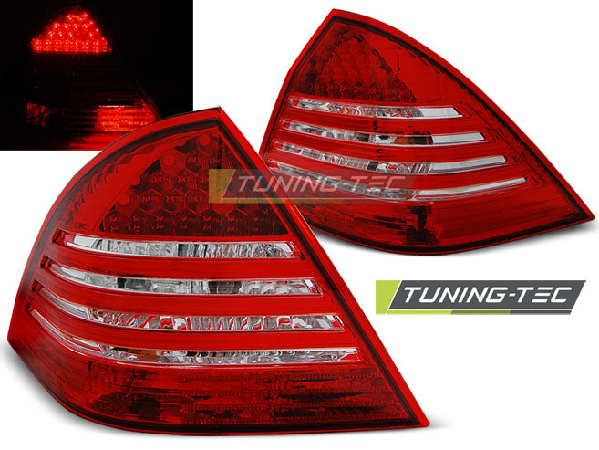 Feux arrière à LED rouge et blanc compatibles avec Mercedes Classe C W203 Berline 00-04