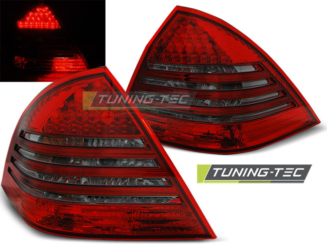 Feux arrière à LED rouge fumé compatibles avec Mercedes Classe C W203 Berline 00-04