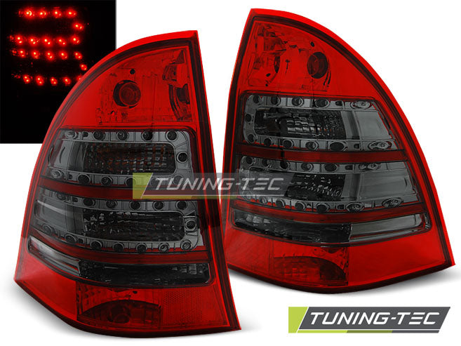 Feux arrière à LED rouge fumé compatibles avec Mercedes Classe C W203 Kombi 00-07