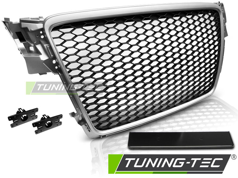 CALANDRE SPORT ARGENTÉE compatible AUDI A4 B8 08-11