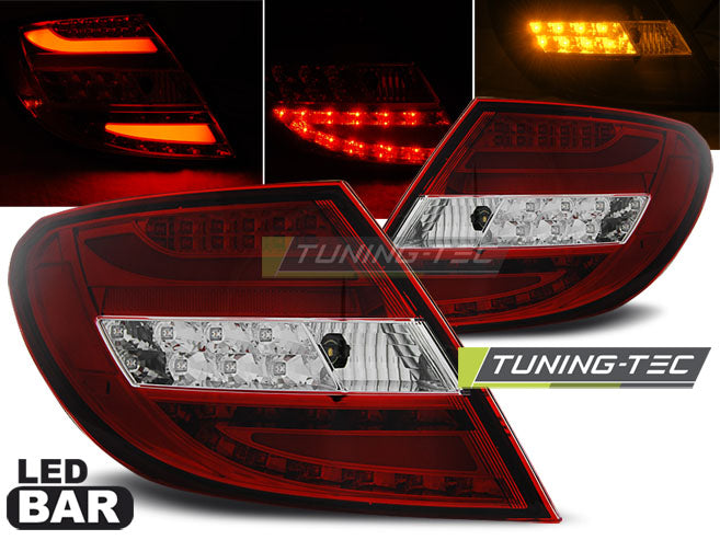 Feux arrière à LED rouges et blancs compatibles avec Mercedes Classe C W204 Berline 07-10
