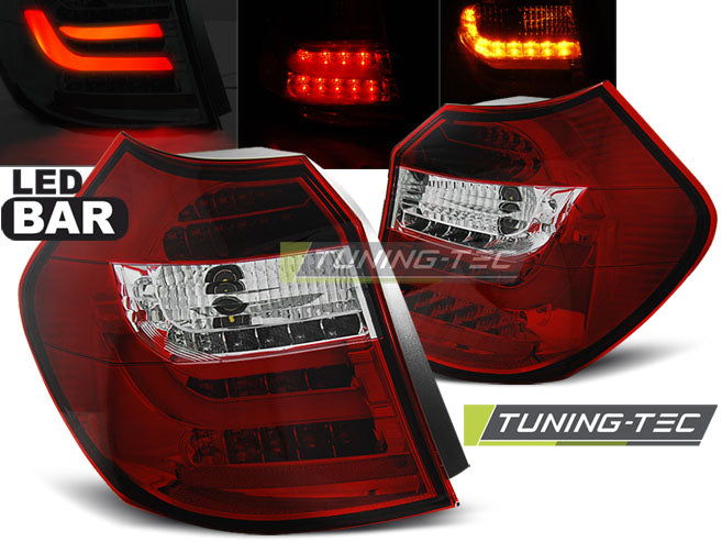 Feux arrière à LED rouges et blancs compatibles avec BMW E87 04-08.07