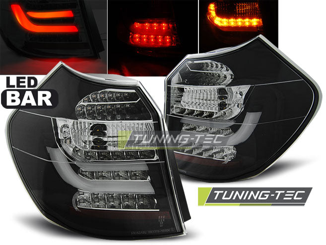 Feux arrière à LED noirs compatibles BMW E87 04-08.07