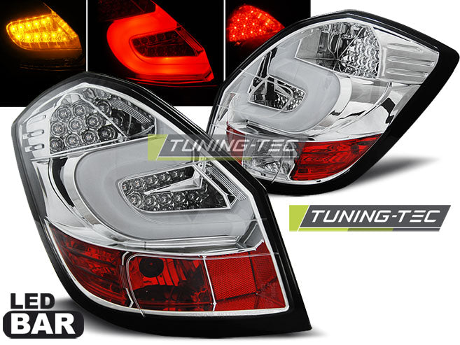Feux arrière à LED chromés compatibles avec SKODA FABIA II 07-06.14